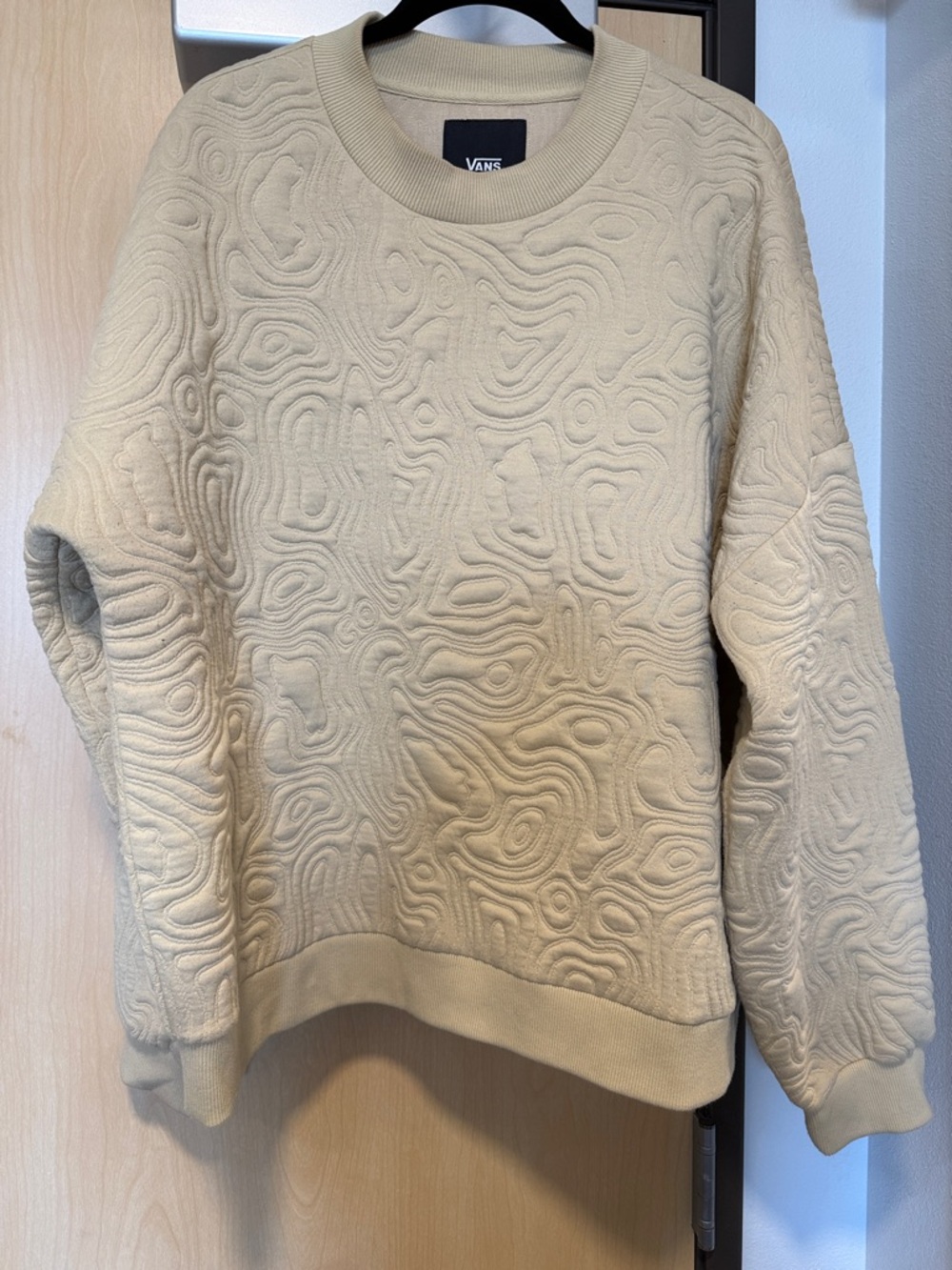 Vans Beige Quilted Topographic Crewneck Sweatshirt